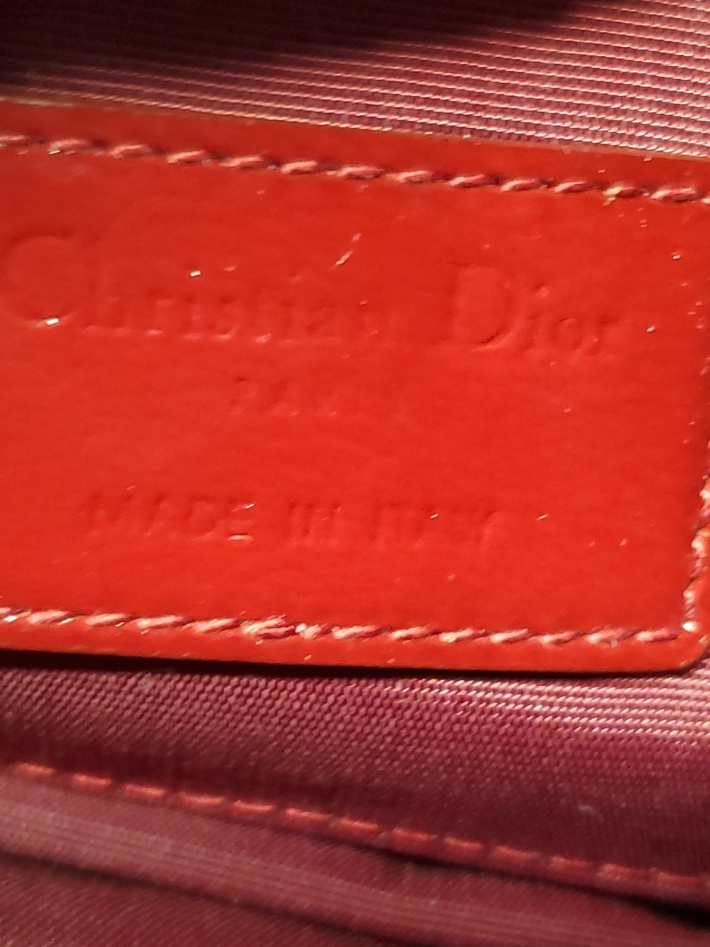 Authentic Christian Dior Red Quilted Patent Cannage Chain-Strap Shoulder Bag - Picture 14 of 16